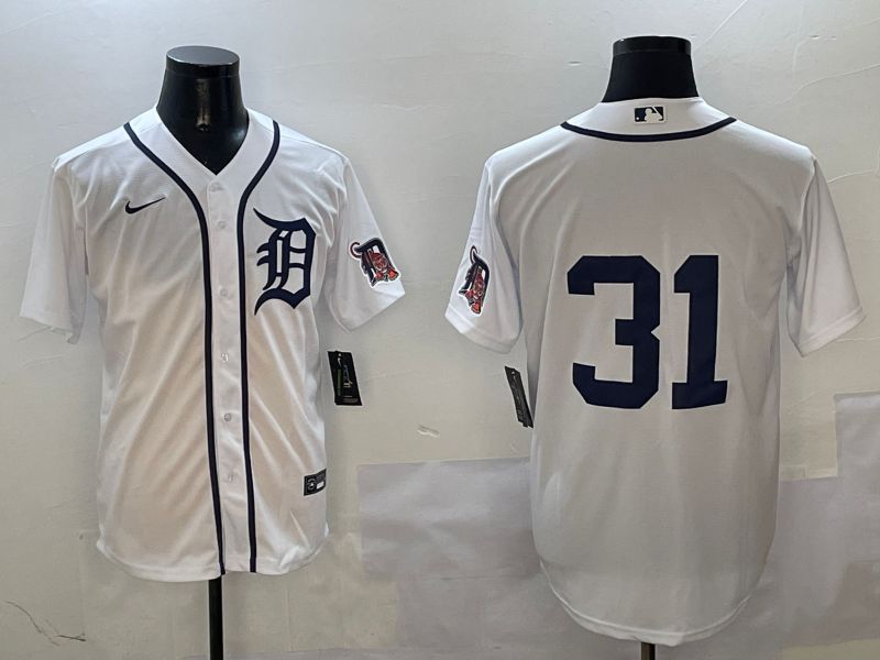 Men Detroit Tigers 31 No Name White Game 2025 Nike MLB Jersey style 1